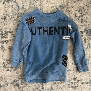 ZARA Distressed Blue Sweatshirt